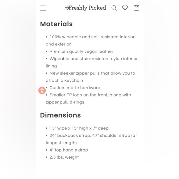 Large capacity Freshly Picked diaper bag - Picture 5 of 5